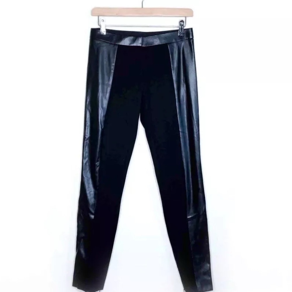 Tory Burch Pants Size S Mabley Pants Leggings Black Faux Leather Tuxedo Stripe